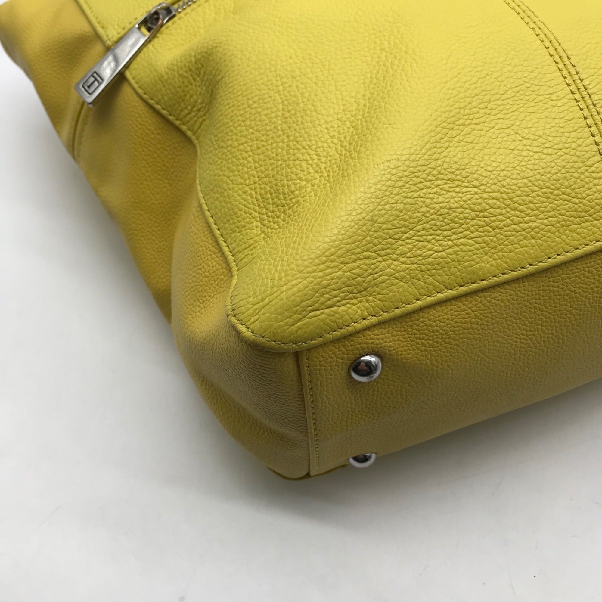 Tignanello Yellow Leather Perfect Pocket Tote Bag