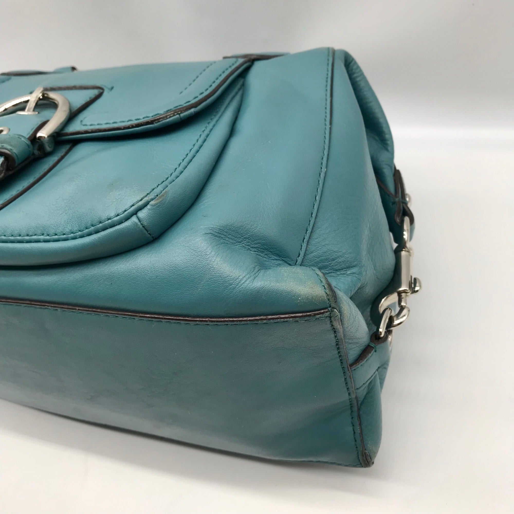 Coach Teal Leather Campbell Satchel Bag F24690
