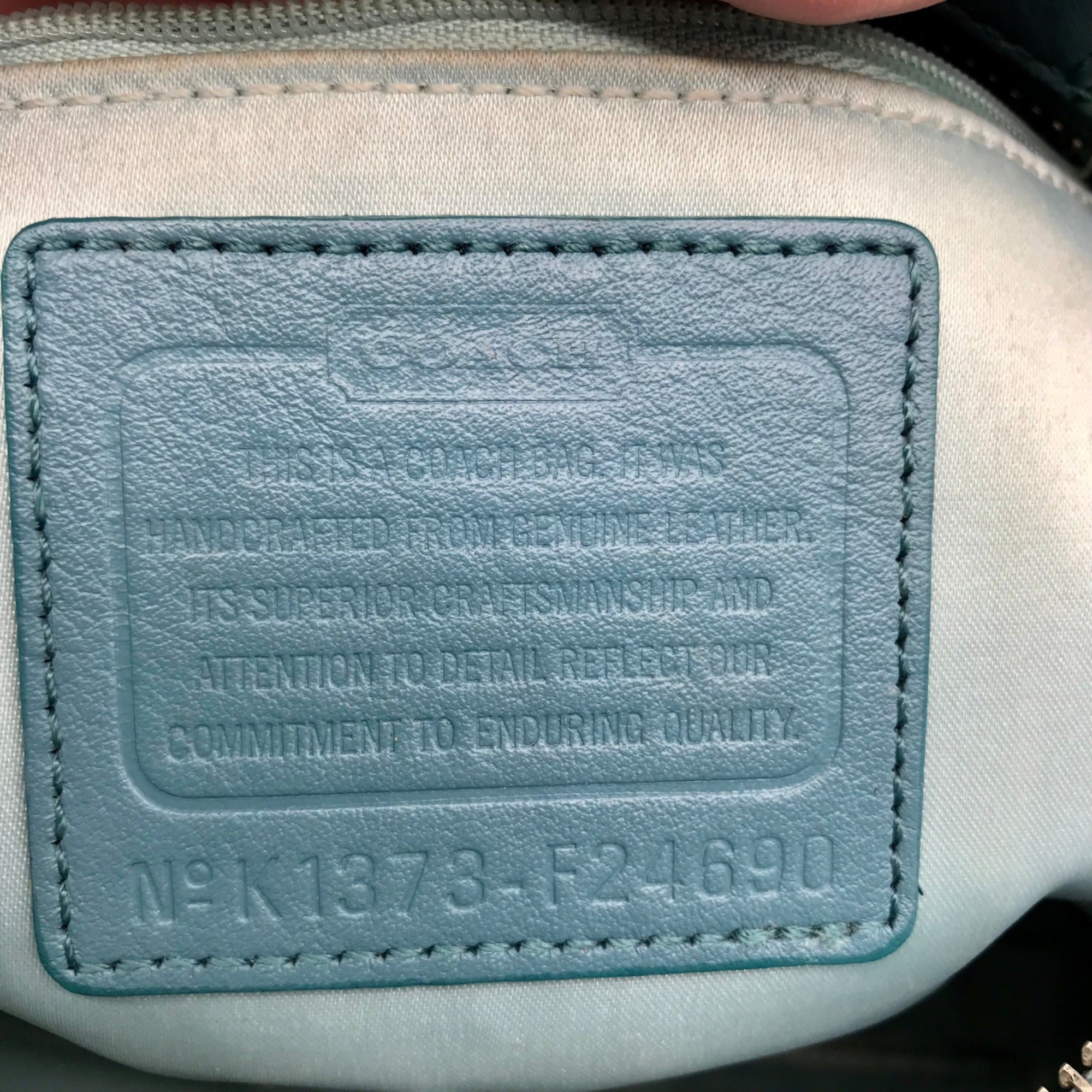Coach Teal Leather Campbell Satchel Bag F24690