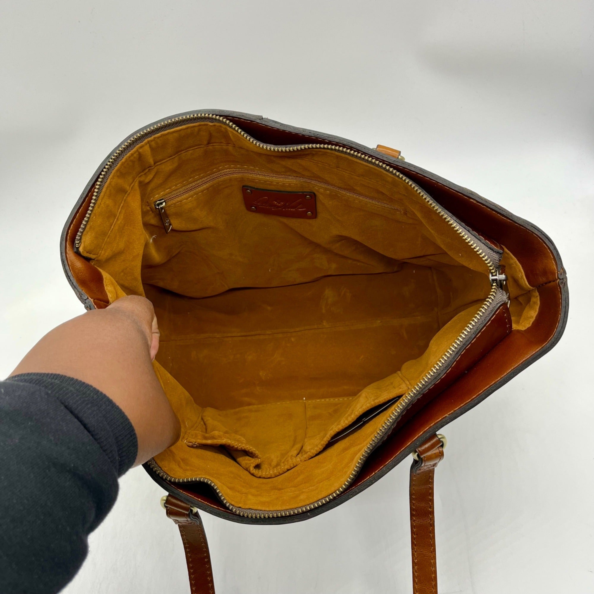 Patricia Nash Meka Cognac Leather Tote