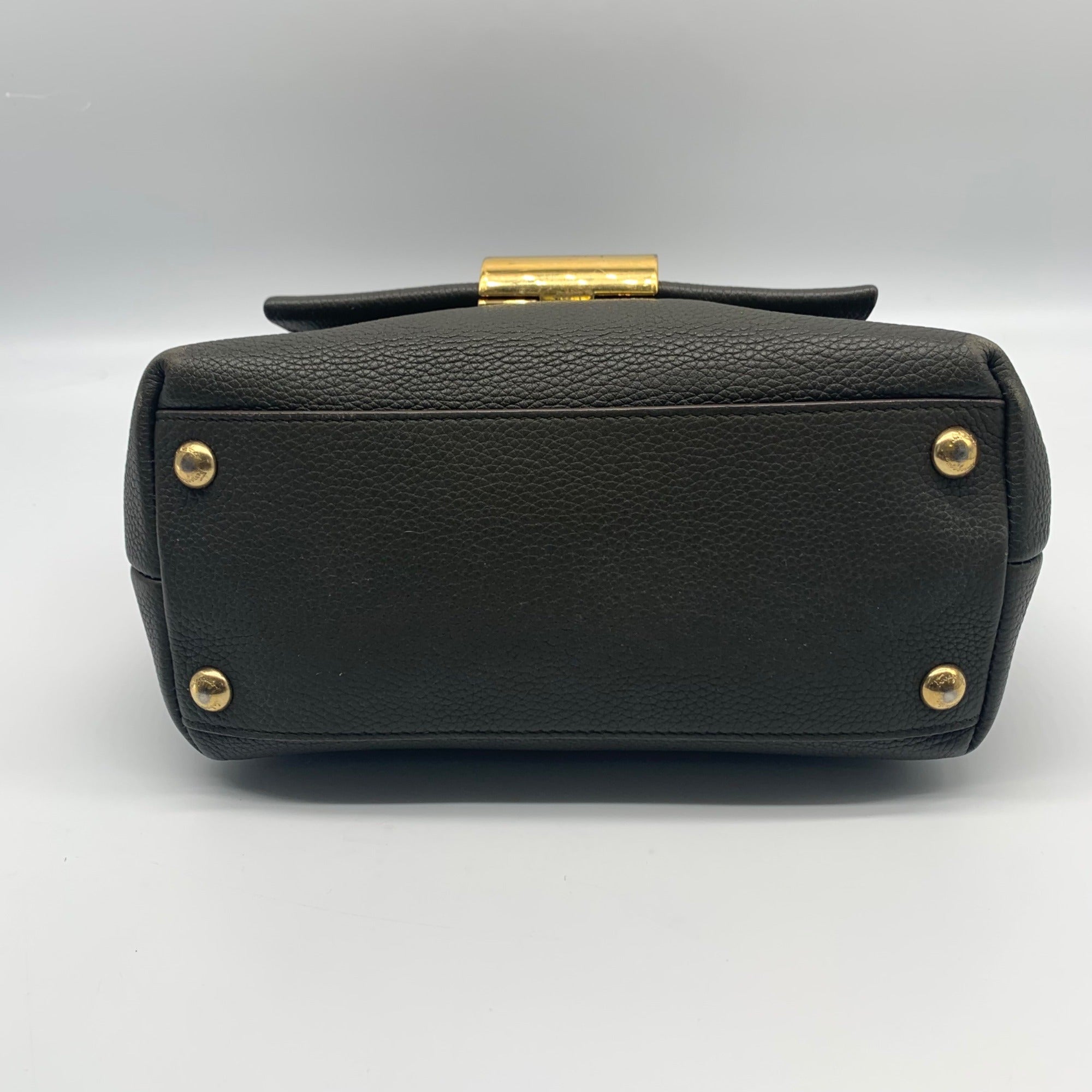 Salvatore Ferragamo Gray Pebbled Leather Gancio Crossbody