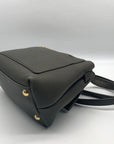 Salvatore Ferragamo Gray Pebbled Leather Gancio Crossbody