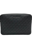 Michael Kors Black Logo Monogram Canvas Jet Set Crossbody