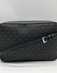 Michael Kors Black Logo Monogram Canvas Jet Set Crossbody