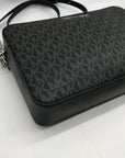 Michael Kors Black Logo Monogram Canvas Jet Set Crossbody