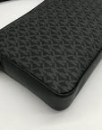 Michael Kors Black Logo Monogram Canvas Jet Set Crossbody
