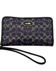 Coach Purple Signature Coated Canvas Wristlet