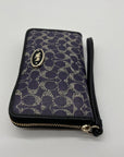 Coach Purple Signature Coated Canvas Wristlet