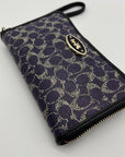 Coach Purple Signature Coated Canvas Wristlet