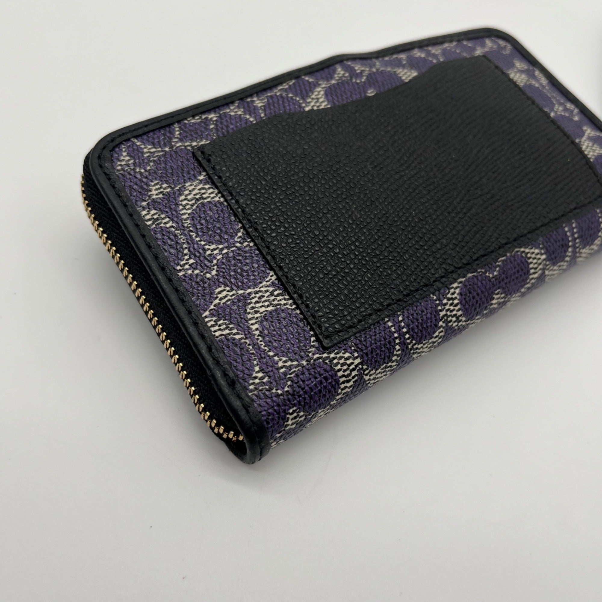 Coach Purple Signature Coated Canvas Wristlet