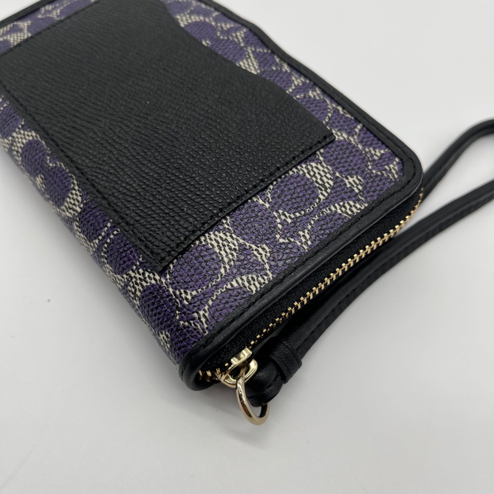 Coach Purple Signature Coated Canvas Wristlet