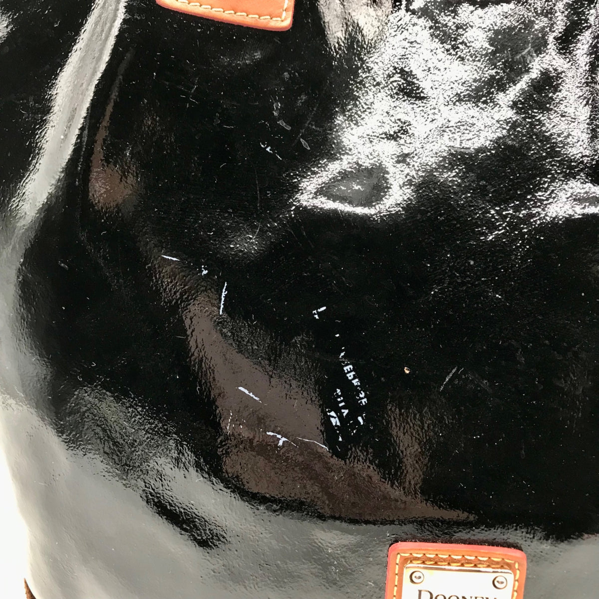Dooney &amp; Bourke Black Patent Leather &amp; Suede Tote Bag