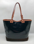 Dooney & Bourke Black Patent Leather & Suede Tote Bag
