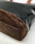 Dooney & Bourke Black Patent Leather & Suede Tote Bag