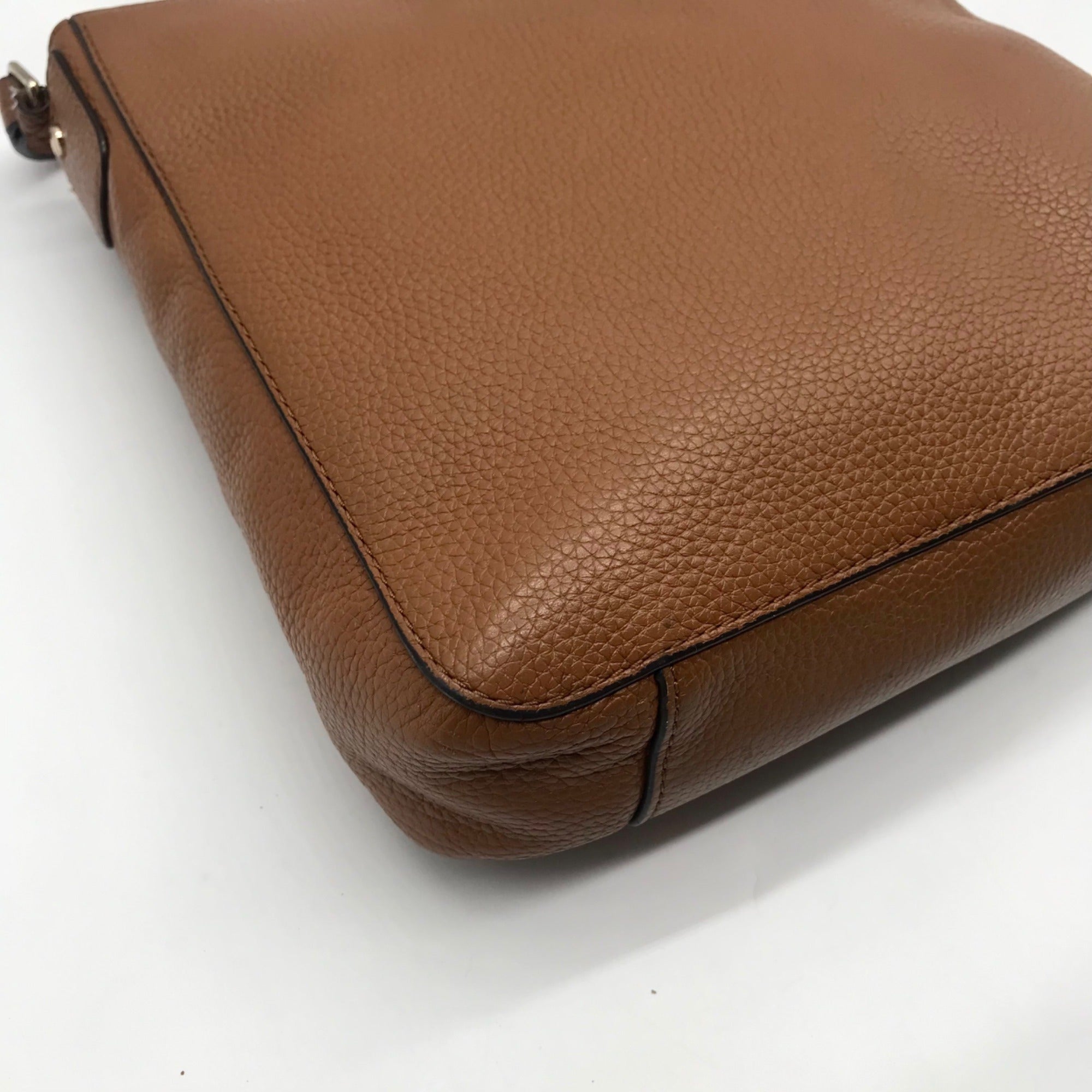 Michael Kors Brown Leather Jet Set Travel Large Crossbody Messenger Bag