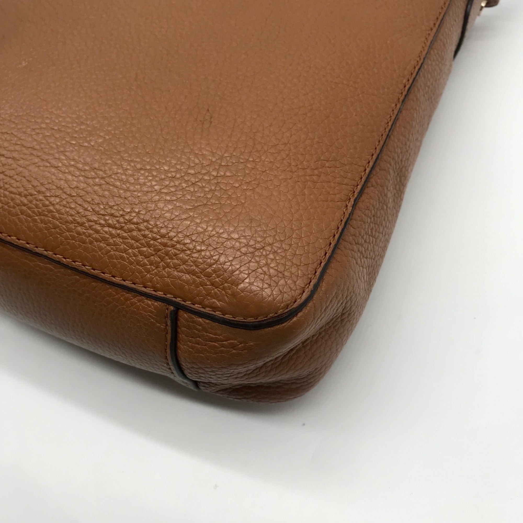 Michael Kors Brown Leather Jet Set Travel Large Crossbody Messenger Bag