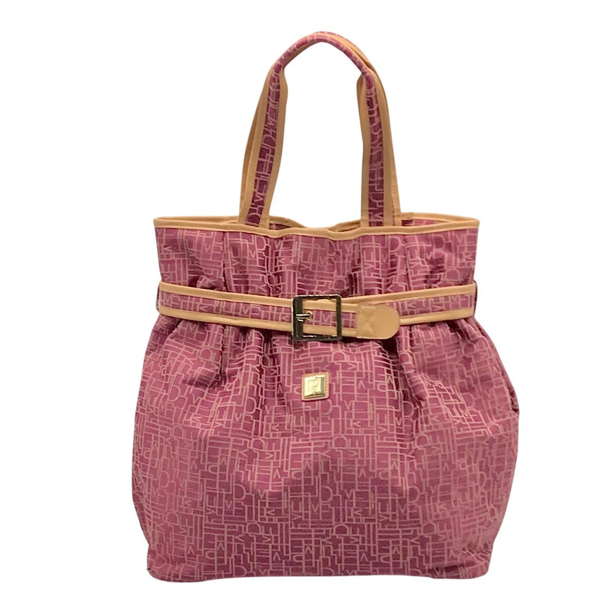 Diane von Furstenberg Purple And Brown Monogram Canvas Travel Tote Bag