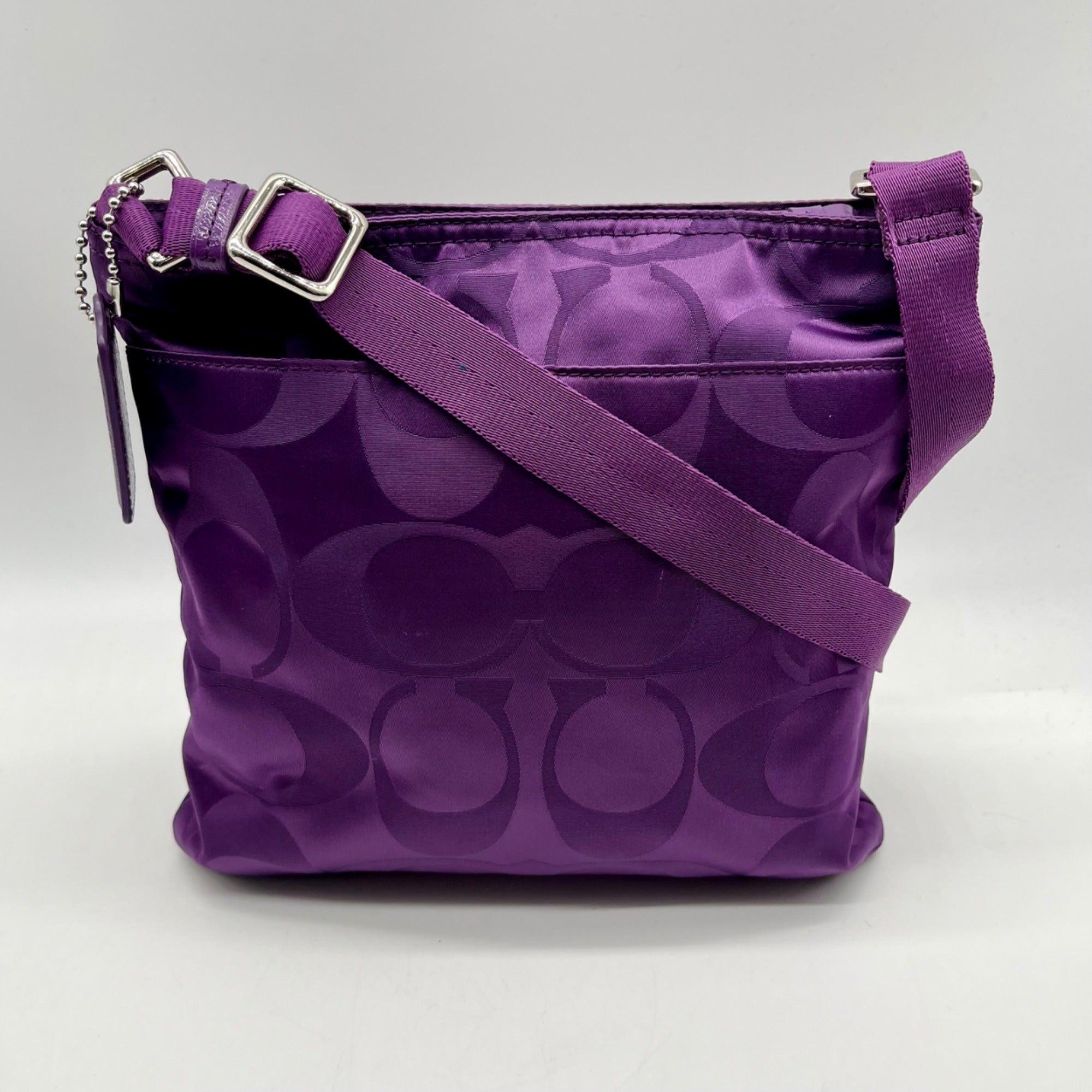 Coach Purple Monogram Print Nylon Crossbody