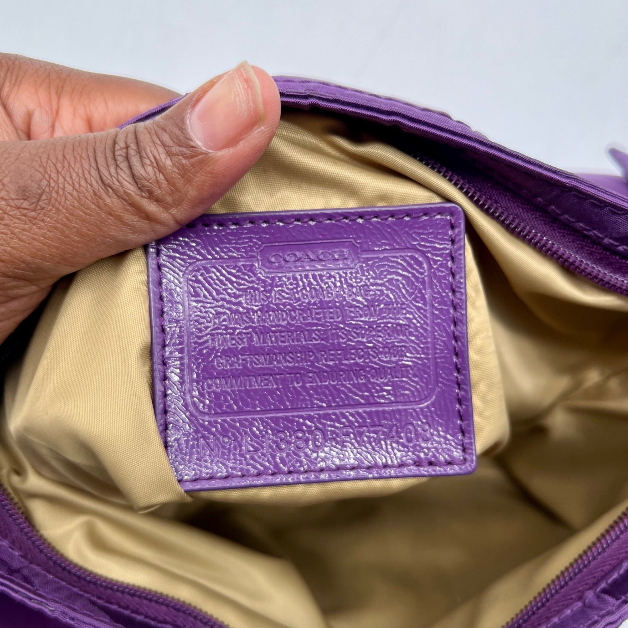 Coach Purple Monogram Print Nylon Crossbody