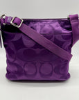 Coach Purple Monogram Print Nylon Crossbody