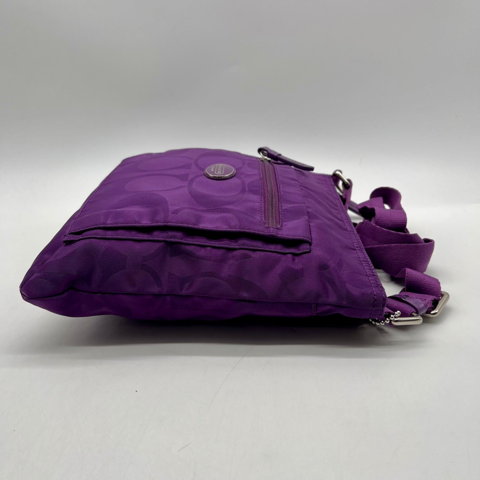Coach Purple Monogram Print Nylon Crossbody