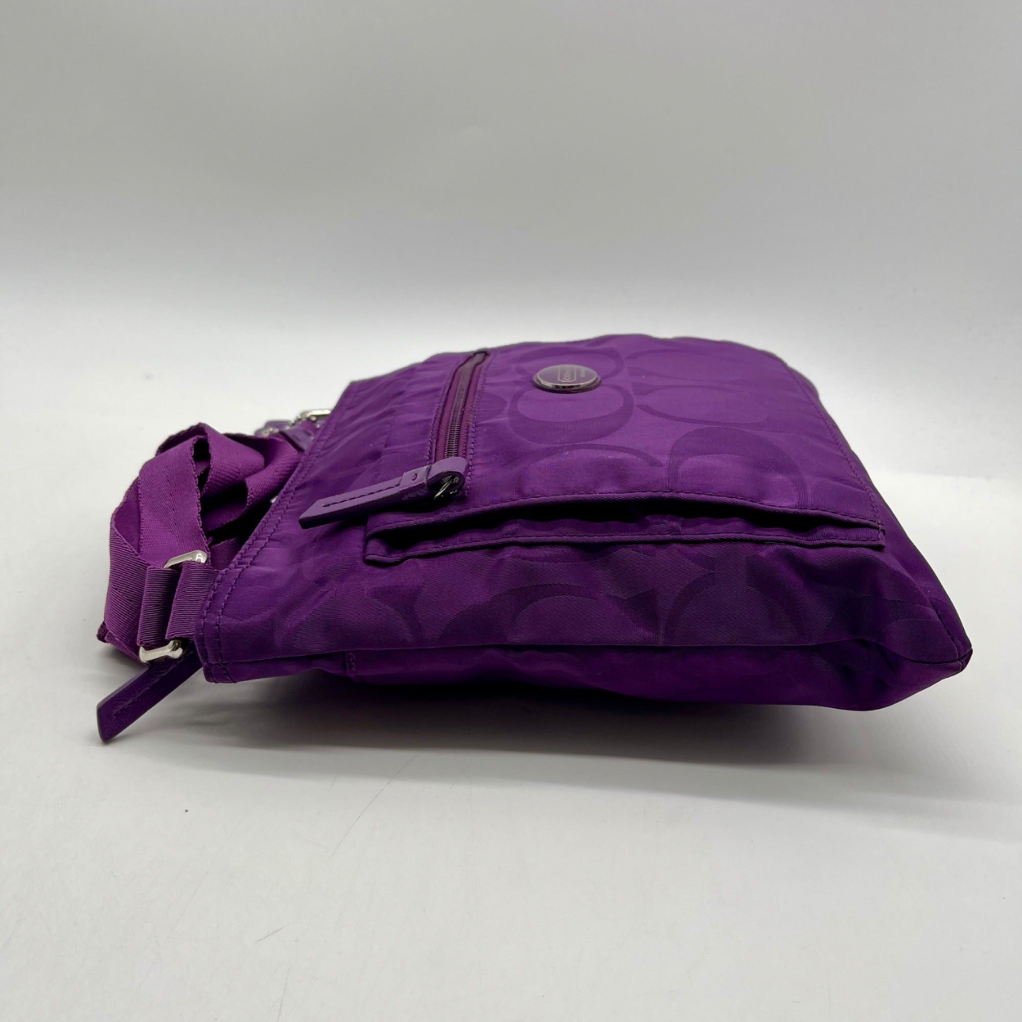 Coach Purple Monogram Print Nylon Crossbody