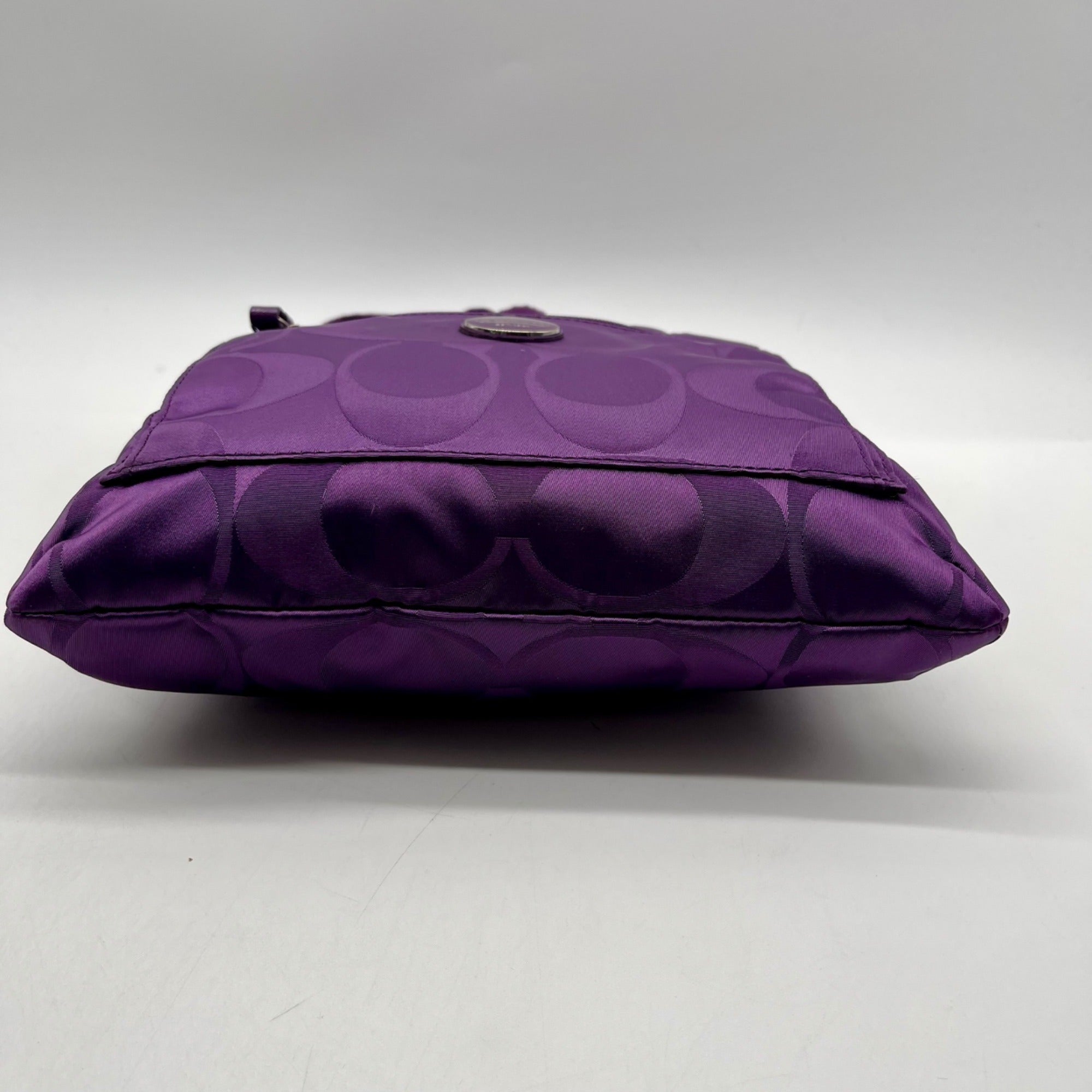 Coach Purple Monogram Print Nylon Crossbody