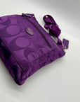 Coach Purple Monogram Print Nylon Crossbody