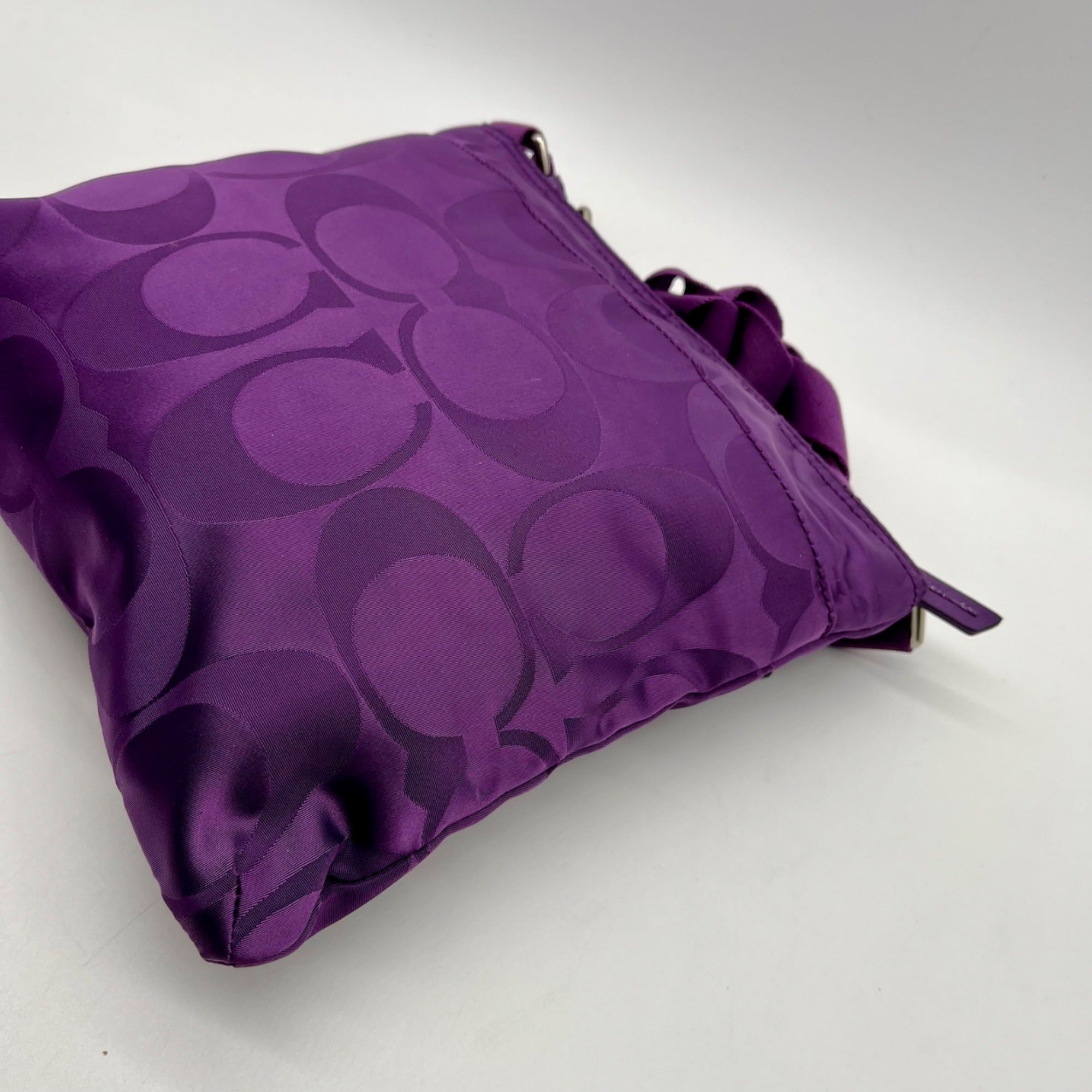 Coach Purple Monogram Print Nylon Crossbody