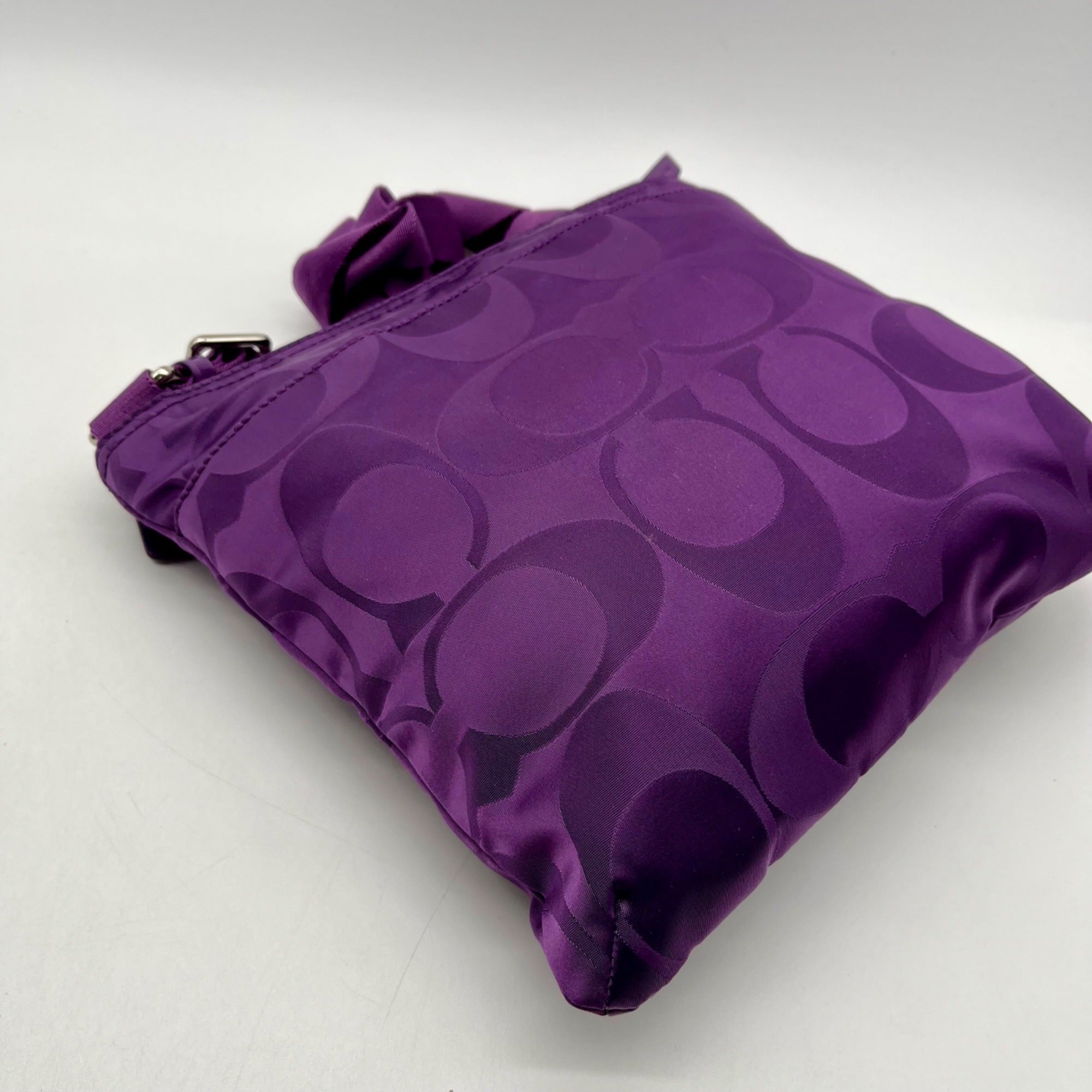 Coach Purple Monogram Print Nylon Crossbody