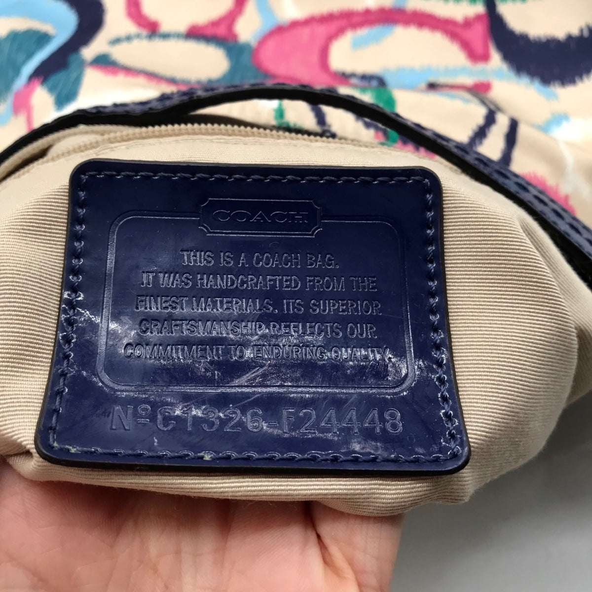 Coach Multi-Colored Signature Fabric Shoulder Bag