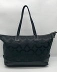 Coach Black Canvas Leather Julia OP Art Shoulder Tote Bag 14963