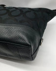 Coach Black Canvas Leather Julia OP Art Shoulder Tote Bag 14963