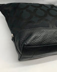 Coach Black Canvas Leather Julia OP Art Shoulder Tote Bag 14963
