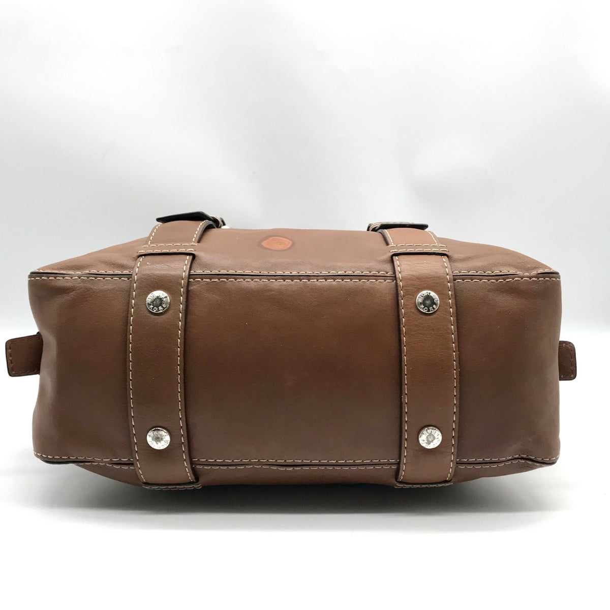 Michael Kors Brown Leather Bowler Satchel Bag