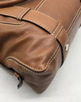 Michael Kors Brown Leather Bowler Satchel Bag