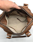 Michael Kors Brown Leather Bowler Satchel Bag
