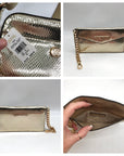 Michael Kors Metallic Gold Leather Maisie 2-In-1 Camera Crossbody Bag