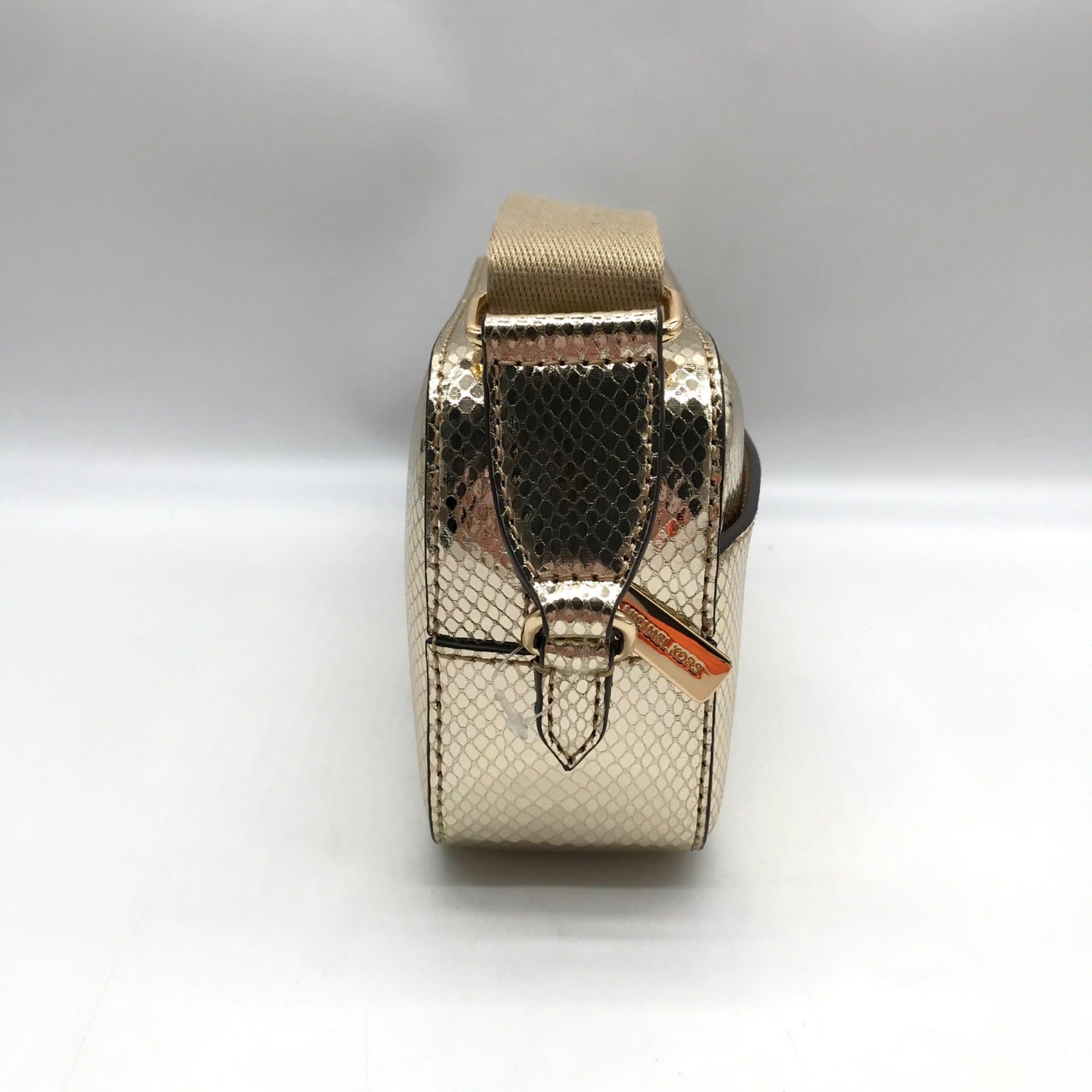 Michael Kors Metallic Gold Leather Maisie 2-In-1 Camera Crossbody Bag