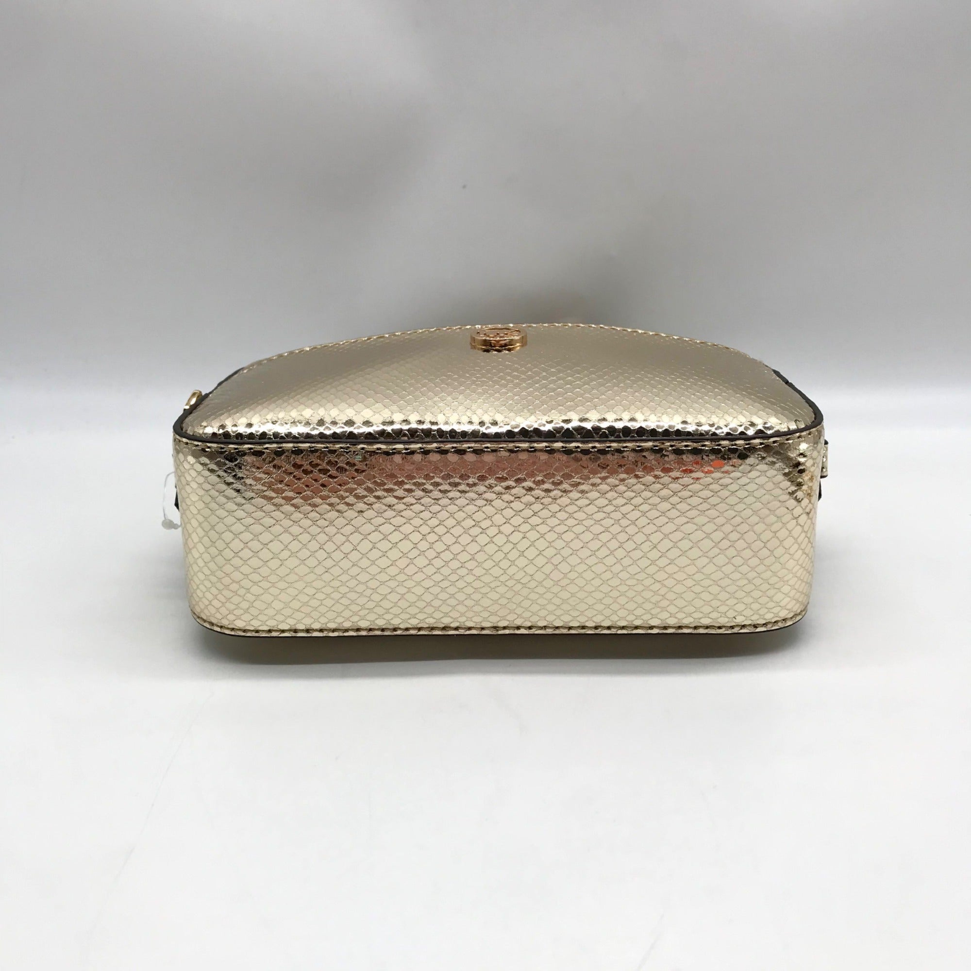Michael Kors Metallic Gold Leather Maisie 2-In-1 Camera Crossbody Bag