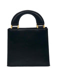 Hardy Amies Black Leather Top Handle Convertible Satchel