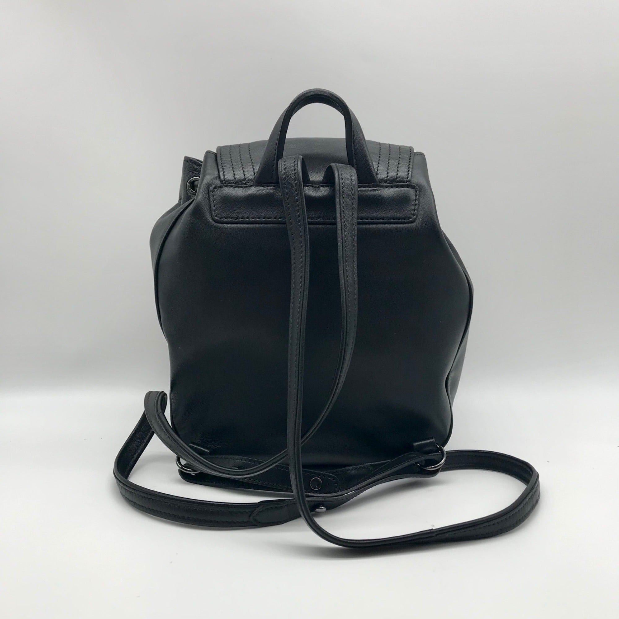 Longchamp Black Cavalcade Leather Backpack