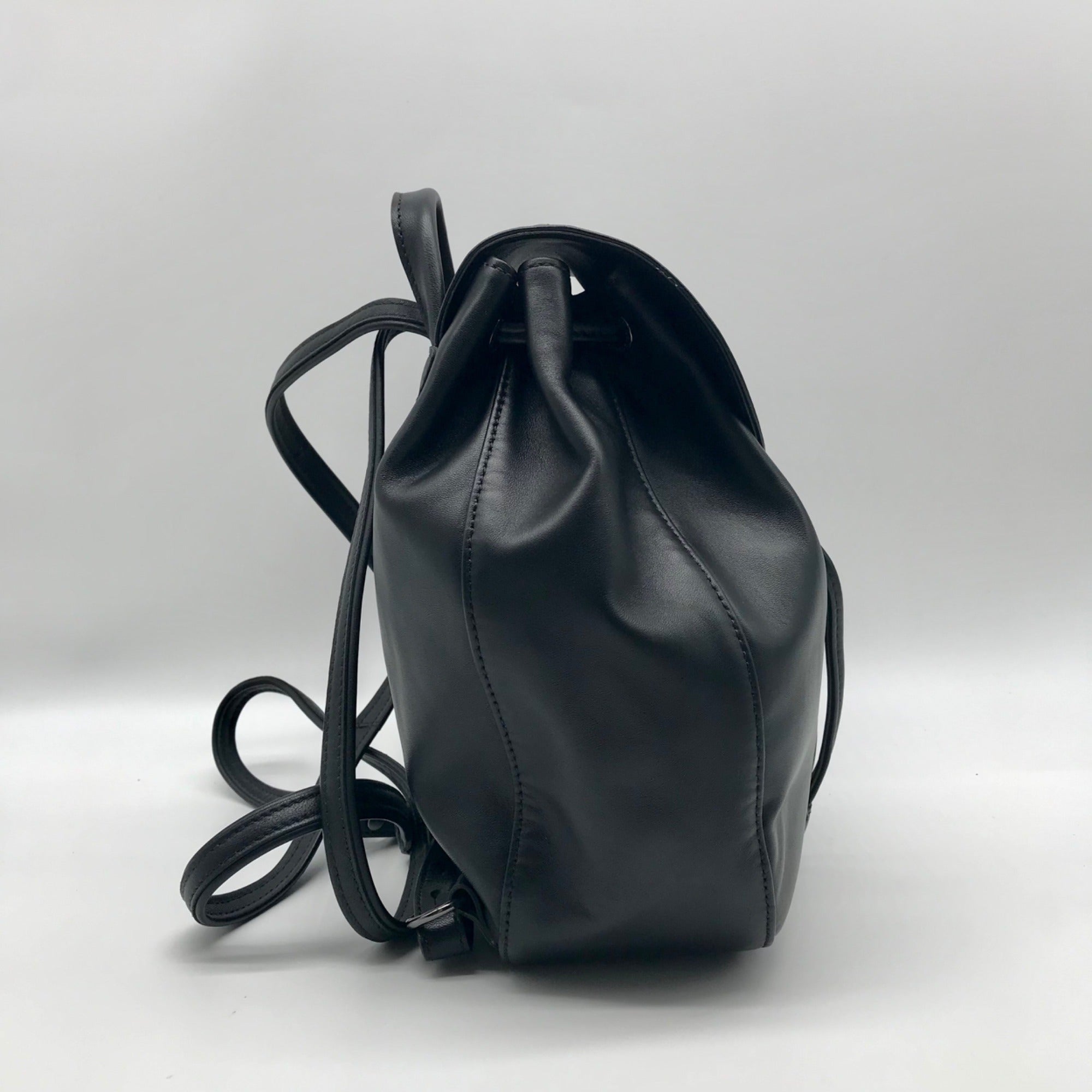 Longchamp Black Cavalcade Leather Backpack