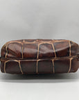Dooney & Bourke Brown Crocodile Embossed Shoulder Bag