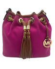 Michael Kors Fuchsia Canvas Marina Gathered Tote Bag