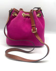 Michael Kors Fuchsia Canvas Marina Gathered Tote Bag