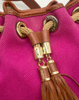 Michael Kors Fuchsia Canvas Marina Gathered Tote Bag