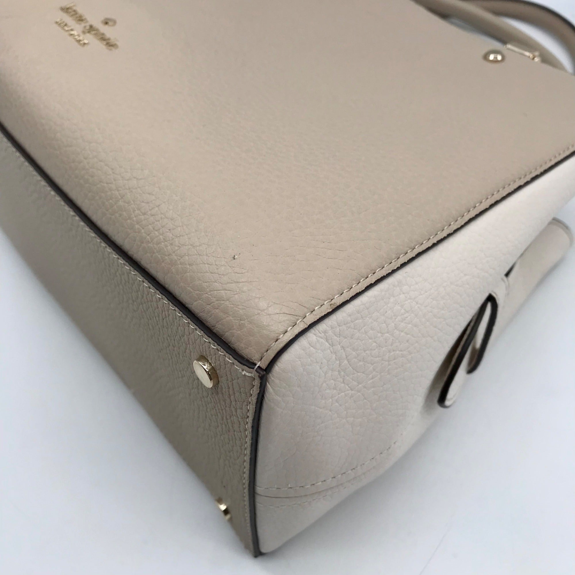 Kate Spade Light Sand Pebbled Leather Leila Convertible Satchel
