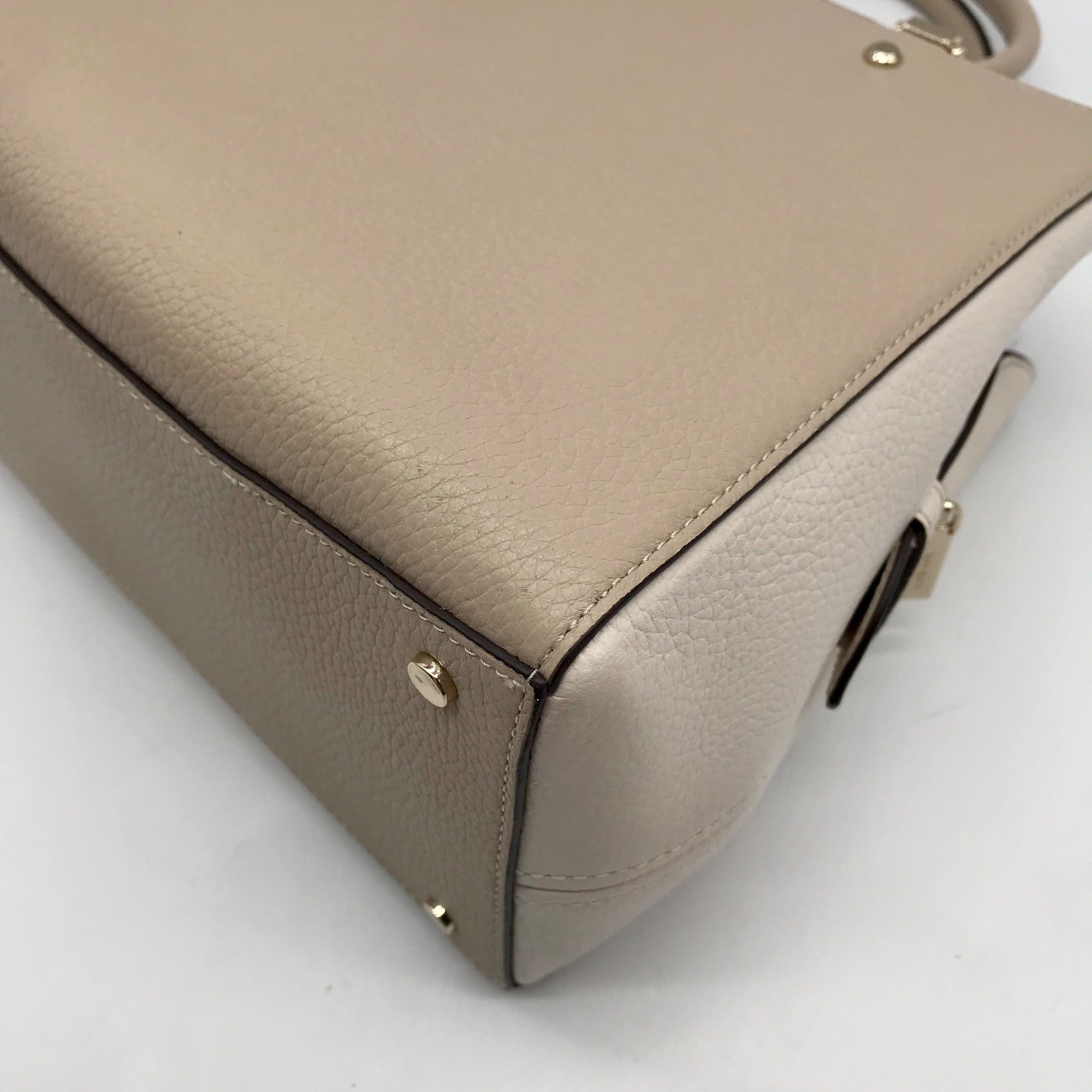 Kate Spade Light Sand Pebbled Leather Leila Convertible Satchel