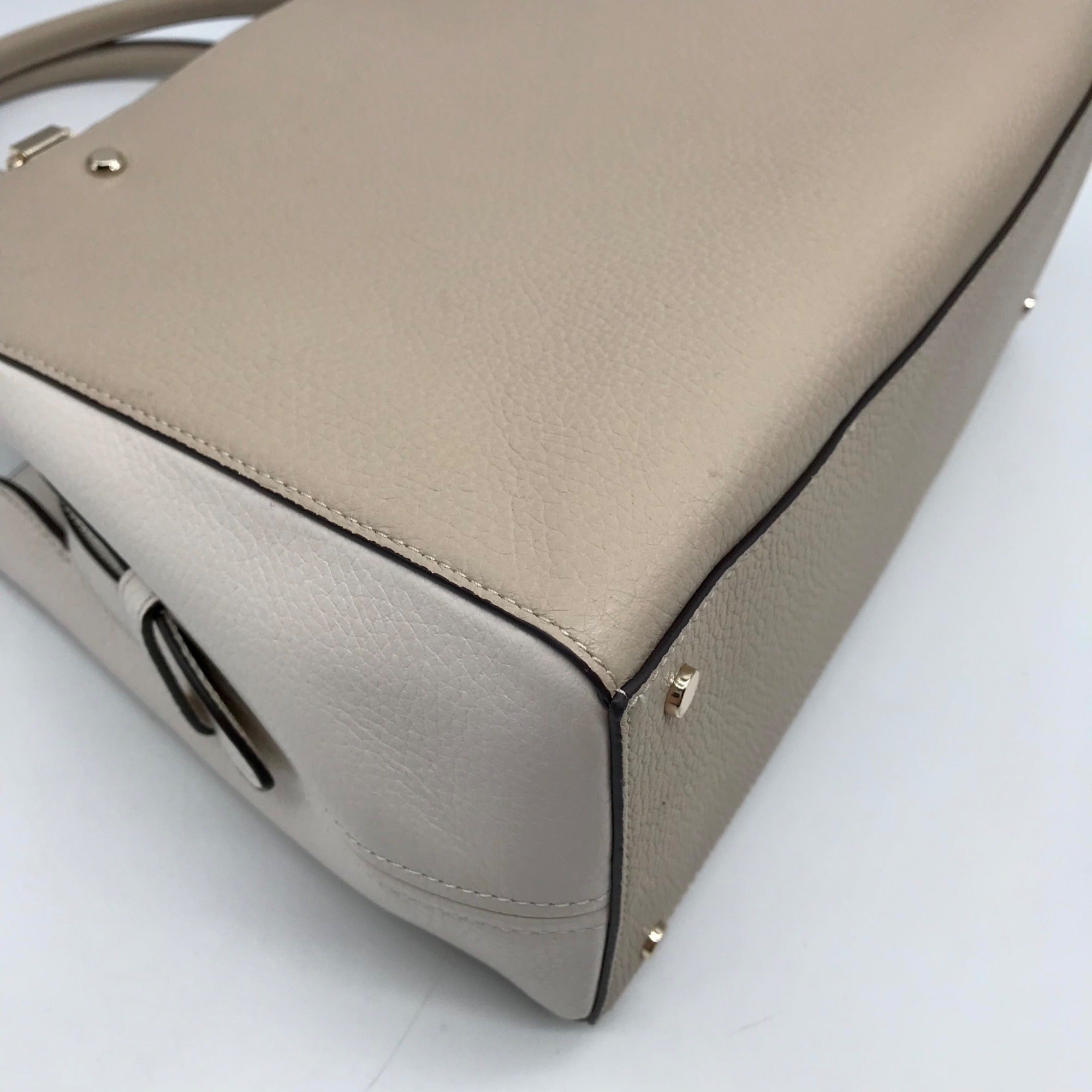 Kate Spade Light Sand Pebbled Leather Leila Convertible Satchel